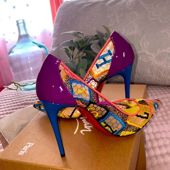Christian louboutin purple shoes online